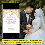 Gouden Moskee Elegantie Moslim Bruiloft Nikah Kaart
