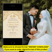 Gouden Moskee Elegantie Moslim Trouwen Nikah Kaart