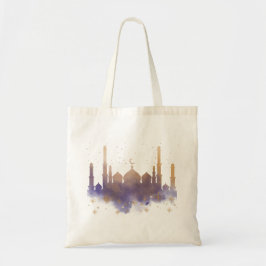 Gouden Moskee onder een Sterrennacht Tote Bag