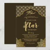 GOUDEN MOSKEE RAMADAN IFTAR DINER FEEST BEWERKBAAR KAART (Voorkant / Achterkant)