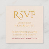 Gouden mosterd QR code typografie RSVP Informatiekaartje (Voorkant)