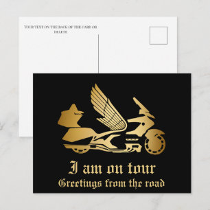 Gouden motorfiets goud  goldwing groet briefkaart