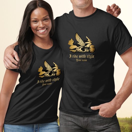 Gouden motorfiets gouden gouden gouden T-shirt