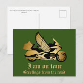 Gouden motorfiets gouden gouden groet briefkaart (Voorkant / Achterkant)