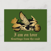 Gouden motorfiets gouden gouden groet briefkaart (Voorkant)