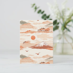 Gouden Mount Fuji Zonsopgang Japan Waterverf Patro Briefkaart