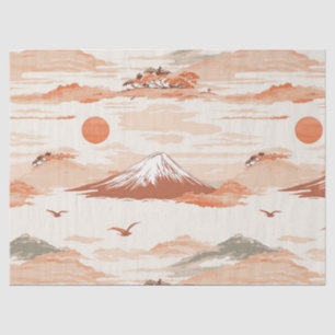 Gouden Mount Fuji Zonsopgang Japan Waterverf Patro Tissuepapier