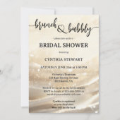 Gouden Mousserende Bruch en Bubbly Vrijgezellenfee Kaart (Voorkant)