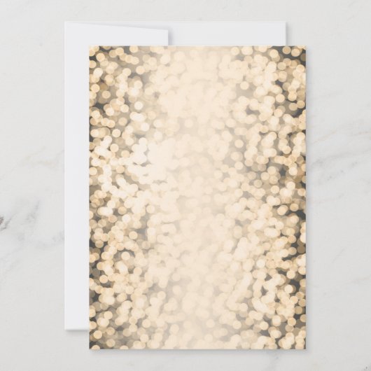 Gouden Mousserende Lights SWEET 16 Party Uitnodigi Kaart (Achterkant)