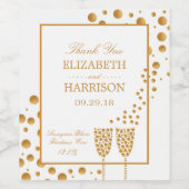 Gouden Mousserende Wijn Bubbels Bruiloft Wijn Etiket (Enkel label)