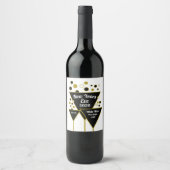 Gouden mousserende wijn, oudejaarsavond wijn etiket (Voorkant)