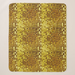 Gouden Mozaïek Elegante Glam Esthetische Luxe Mode Sherpa Deken