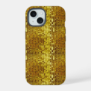 Gouden Mozaïek Elegante Glam Girly Luxe Modern iPhone 15 Case