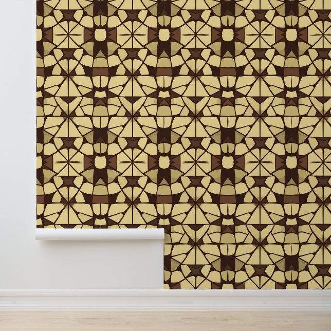 Gouden Mozaïek: Geometrisch Luxe Patroon Behang (Applicatie)
