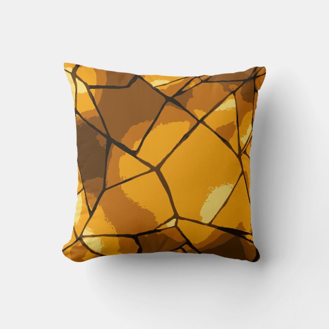 Gouden Mozaïek Glaskunst Kussen (Voorkant)