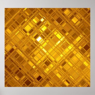 Gouden mozaïek: luxe gouden achtergrond poster