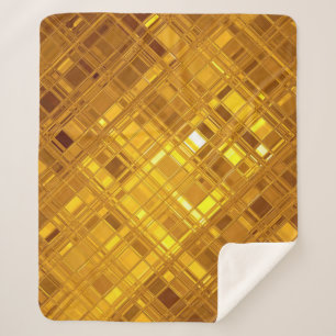Gouden mozaïek: luxe gouden achtergrond sherpa deken