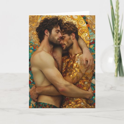 Gouden Mozaïek Omhelzing Kaart (Voorkant)