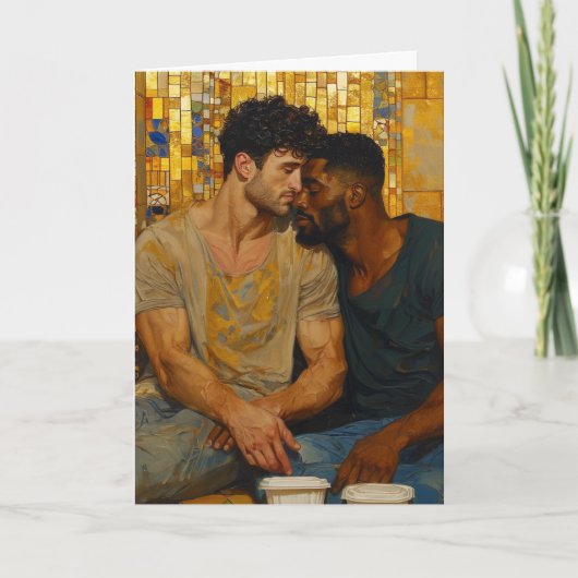 Gouden Mozaïek Omhelzing Kaart (Voorkant)