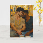 Gouden Mozaïek Omhelzing Kaart (Gele Bloem)