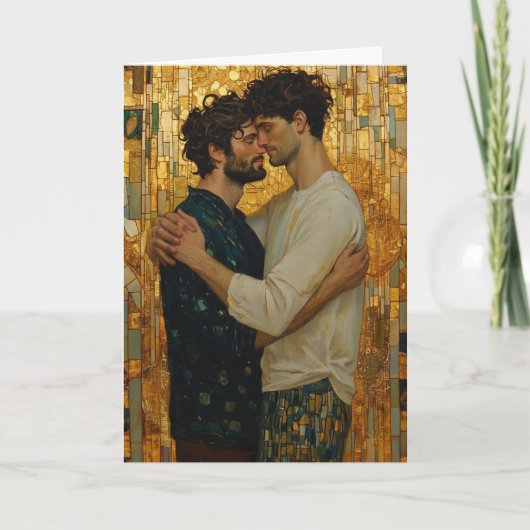 Gouden Mozaïek Omhelzing Kaart (Voorkant)