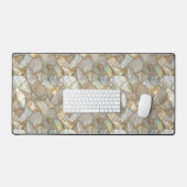 Gouden Mozaïek Stijl Moeder van Parel Bureaumat (Keyboard & Muis)