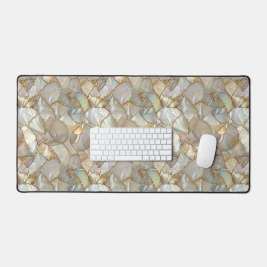 Gouden Mozaïek Stijl Moeder van Parel Bureaumat (Keyboard & Muis)