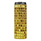 Gouden mozaïek Tegels Elegant Modern Luxury Thermosbeker (Achterkant)