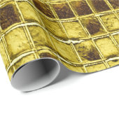 Gouden Mozaïek Tegels Elegante Moderne Decoupage Cadeaupapier (Rol Hoek)