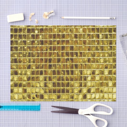 Gouden Mozaïek Tegels Elegante Moderne Decoupage Tissuepapier (Craft)