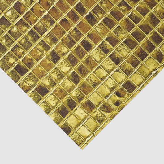 Gouden Mozaïek Tegels Elegante Moderne Decoupage Tissuepapier (Detail)
