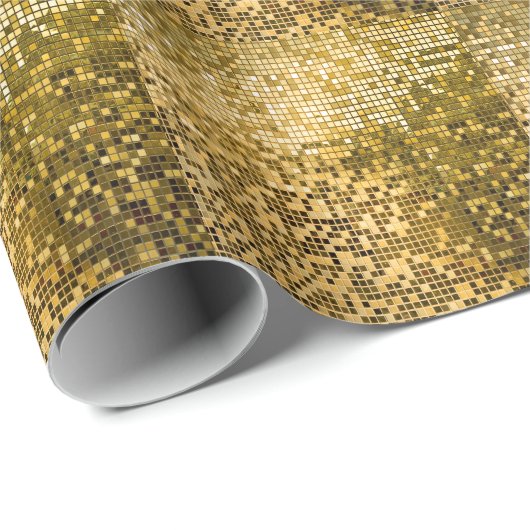 Gouden mozaïek: vierkante Tegels textuur. Cadeaupapier (Rol Hoek)