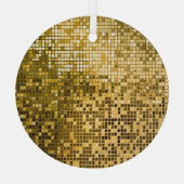 Gouden mozaïek: vierkante Tegels textuur. Glas Ornament (Achterkant)