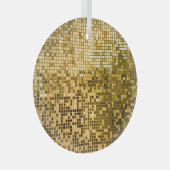 Gouden mozaïek: vierkante Tegels textuur. Glas Ornament (Voorkant Rechts)