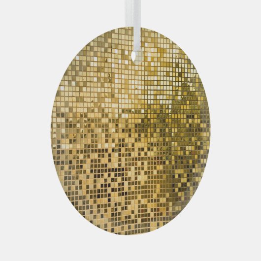 Gouden mozaïek: vierkante Tegels textuur. Glas Ornament (Voorkant Rechts)