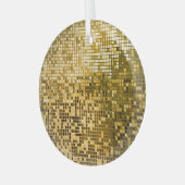 Gouden mozaïek: vierkante Tegels textuur. Glas Ornament (Voorkant links)