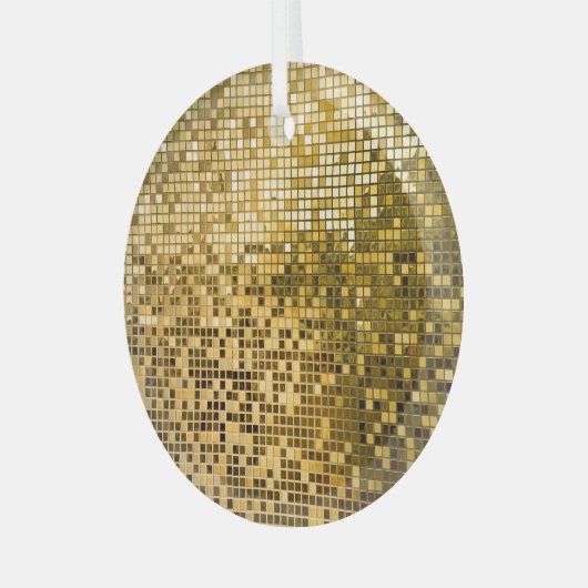 Gouden mozaïek: vierkante Tegels textuur. Glas Ornament (Voorkant links)