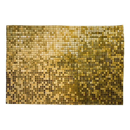 Gouden mozaïek: vierkante Tegels textuur. Kussensloop (Achterkant)