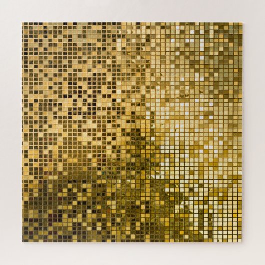 Gouden mozaïek: vierkante Tegels textuur. Legpuzzel (Horizontaal)