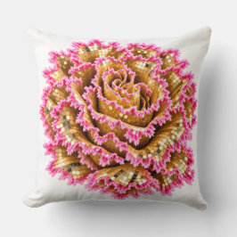 Gouden mozaïekroos met roze kant bloemendesign kussen