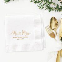 Gouden Mr en Mrs Hart Script Bruiloft