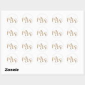 Gouden MRS Typografie Bruiloft Vrijgezellenfeest b Ronde Sticker (Vel)
