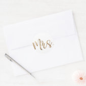 Gouden MRS Typografie Bruiloft Vrijgezellenfeest b Ronde Sticker (Envelop)