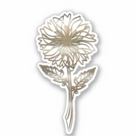 Gouden Mum Chrysant Bloem Sticker