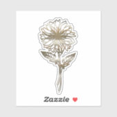 Gouden Mum Chrysant Bloem Sticker (Vel)