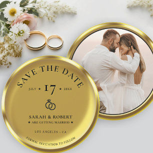 Gouden Munt Elegante Foto Bruiloft Save The Date