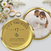 Gouden Munt Elegante Foto Bruiloft Save The Date