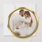 Gouden Munt Elegante Foto Bruiloft Save The Date (Achterkant)