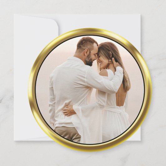 Gouden Munt Elegante Foto Bruiloft Save The Date (Achterkant)