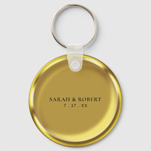 Gouden Munt Elegante Luxe Bruidsmeisje Bruiloft Fa Sleutelhanger (Achterkant)